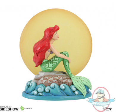 Disney Ariel Sitting on Rock by Moon Figurine Enesco