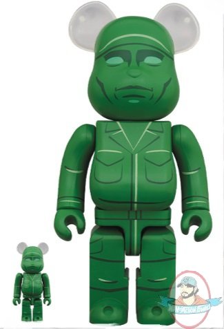 Disney Toy Story Green Army Men Bearbrick 400% & 100% 2 Pack Medicom