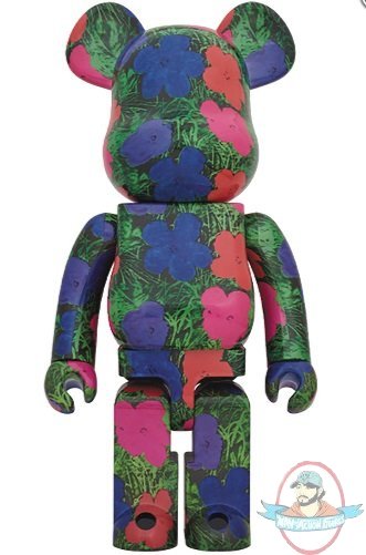 Andy Warhol Flowers 1000% Bearbrick by Medicom