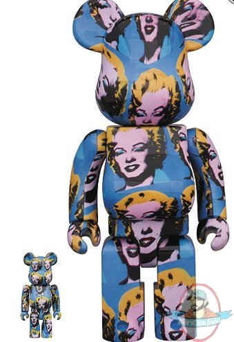 Andy Warhol Marilyn Monroe Bearbrick 400% & 100% 2 Pack Set Medicom