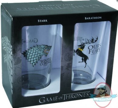 Game of Thrones Pint Glass Set Stark & Baratheon Dark Horse
