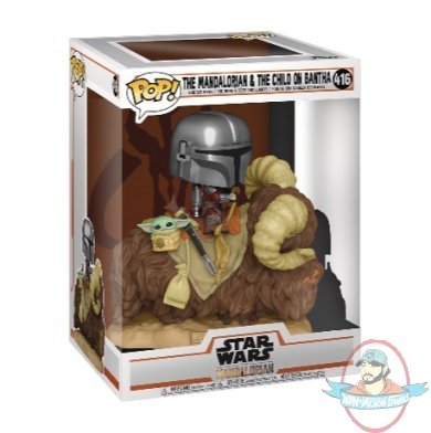 POP! Deluxe Star Wars Mandalorian on Bantha with Child #416 Funko