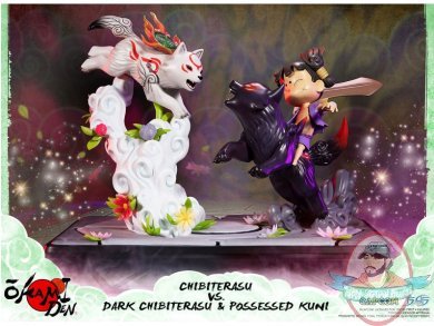 Okami Chibiterasu vs Dark Chibiterasu & Possesed Kuni First 4 Figures 