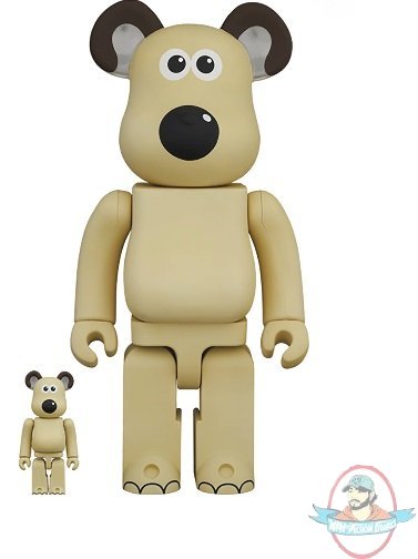 Wallace and Gromit Gromit Bearbrick 400% & 100% 2 Pack Medicom