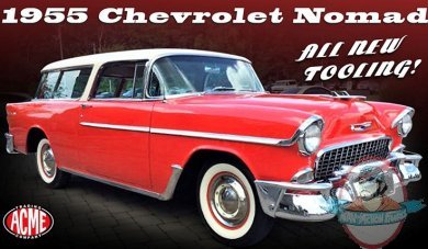 1:18 Scale 1955 Chevrolet Bel Air Nomad Gypsy Red / Shoreline by Acme