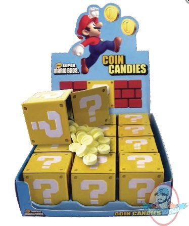 Super Mario Bros Question Mark Coin Candy Tin Case of 12 