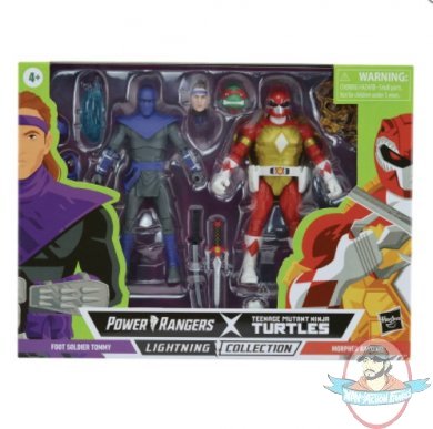 MMPR X TMNT Lightning Raph & Foot Soldier 2 Pack Hasbro