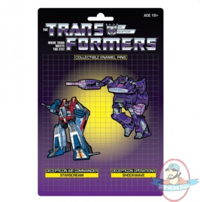 Transformers Shockwave X Starscream Retro Pin Set Icon Heroes
