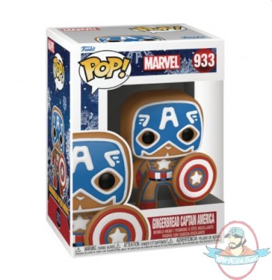 Pop! Marvel Holiday Gingerbread Captain America #933 Figure Funko