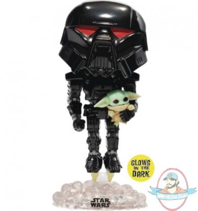 Pop! Star Wars Dark Trooper with Grogu GITD Figure by Funko