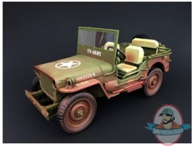1:18 Scale Army Jeep Vehicle US Army Green Weathered AD–77404A