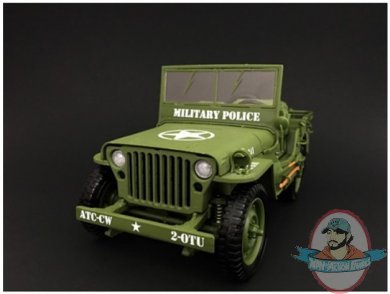 1:18 Scale Army Jeep Vehicle Military Police Green AD–77406