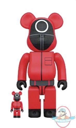 Squid Game Guard Circle Bearbrick 400% & 100% 2 Pack Medicom