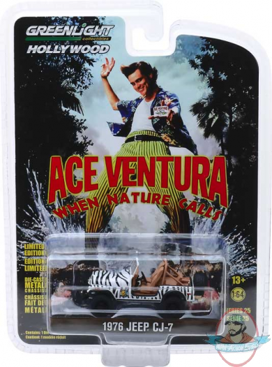 1:64 Hollywood Series 25 Ace Ventura 1976 Jeep CJ-7 Greenlight