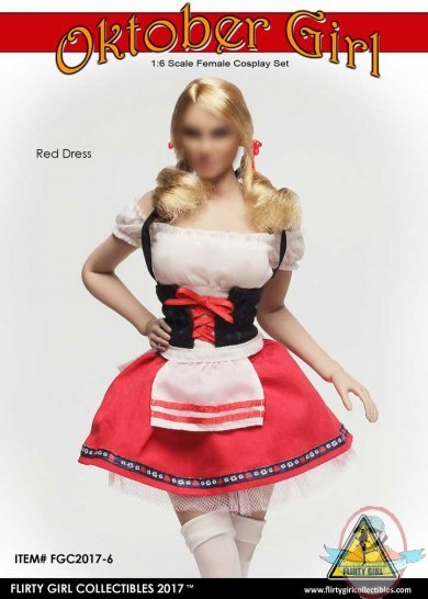 Flirty Girl’s 1:6 Scale Female Clothing Set Red Dress FGC-2017-6
