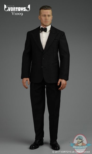 1/6 Accessories Retro Gentleman Suit in Black Vortoys VOR-1009A