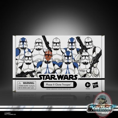 Star Wars The Vintage Collection Phase II Clone Trooper 4pk Hasbro