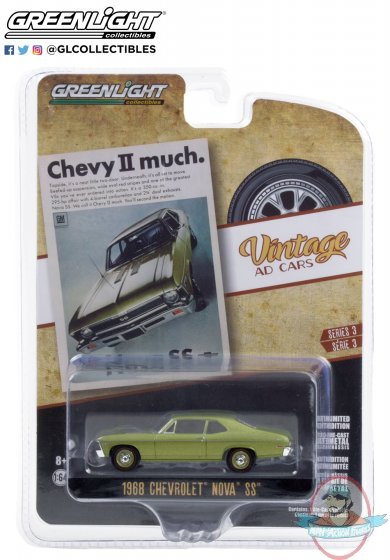 1:64 Vintage Ad Cars Series 3 1968 Chevrolet Nova SS Greenlight