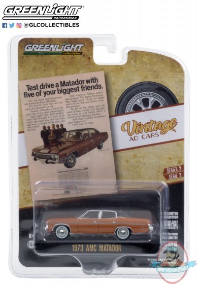 1:64 Vintage Ad Cars Series 3 1973 AMC Matador Greenlight
