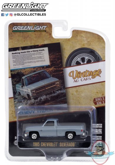 1:64 Vintage Ad Cars Series 3 1985 Chevrolet Truck Greenlight