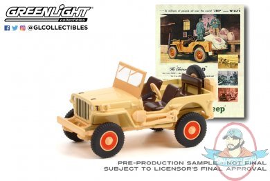 1:64 Vintage Ad Cars Series 5 1945 Willys MB Jeep Greenlight