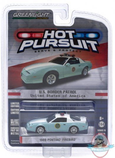 1:64 Hot Pursuit Series 15 1989 Pontiac Firebird US Border Patrol