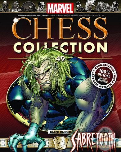 Marvel Chess Magazine #49 Sabretooth Black Knight Eaglemoss
