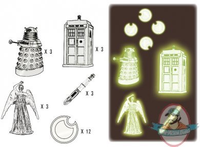 Doctor Who Glow in the Dark 2D Moulded Stickers by Underground Toys