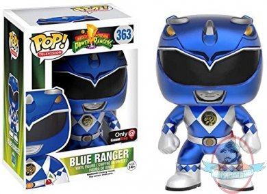 Pop! Tv Power Rangers Blue Ranger Metallic #363 Exclusive Funko 