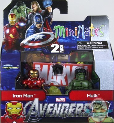 Marvel MiniMates Series 45 Avengers Movie 2 Pack Iron Man Hulk Diamond