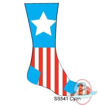 Marvel Mens Crew Pair of Athletic Socks Captain America Cyan SS541-474