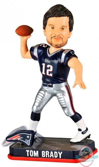 NFL Tom Brady New England Patriots 2014 Springy Logo Bobblehead