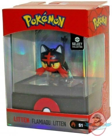 Pokemon Select Litten 2 inch Figure with Case Wicked Cool Toys 