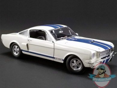 1:18 1966 Shelby GT350 Supercharged White with Blue Stripes Acme