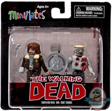 The Walking Dead Series 4 Survivor Rick & Shot Zombie Minimates TRU