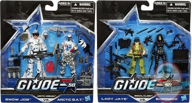 GI Joe 50th Anniversary Set of Snow Job Artic B.A.T Baroness Lady Jaye