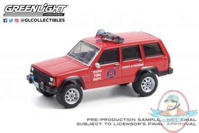 1:64 Fire & Rescue Series 1 1990 Jeep Cherokee Reno Nevada Greenlight