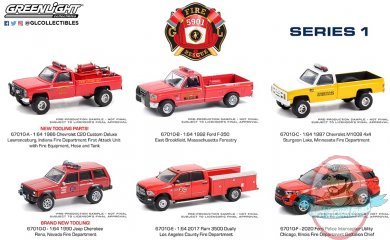 1:64 Fire & Rescue Series 1 Set of 6 by Greenlight 