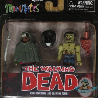 Walking Dead Series 4 Hooded Michonne & Crawling Zombie Minimates TRU