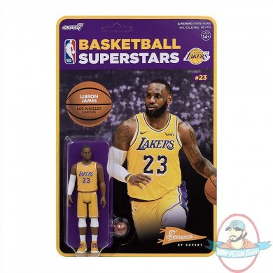 Nba LA Lakers Lebron James Reaction Figure Super 7 