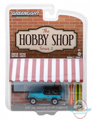 1:64 The Hobby Shop Series 2 1987 Jeep Wrangler YJ with Surfboard