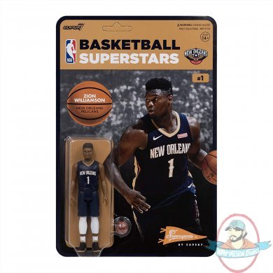 Nba New Orleans Pelicans Zion Williamson Reaction Figure Super 7 