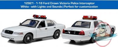 1:18 Ford Crown Victoria Police Interceptor White Greenlight #12921