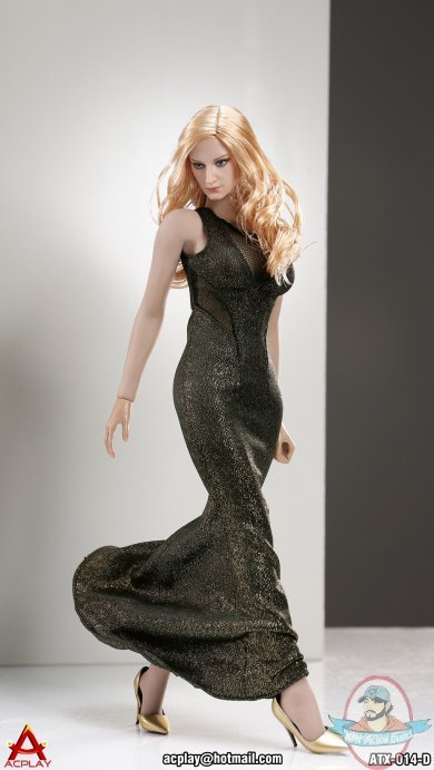 ACPLAY 1:6 Accessories Sleeveless Mermaid Gown in Gold AP-ATX014D
