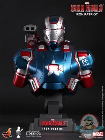 1/4 Scale Iron Man 3 Iron Patriot Collectible Bust by Hot Toys