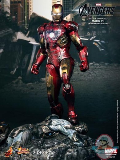 1/6 Iron Man Battle Damaged Mark VII Movie Masterpiece Hot Toys JC