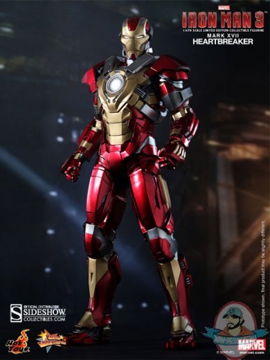 1/6 Iron Man 3 Mark 17 Heartbreaker Movie Masterpiece Hot Toys Used JC