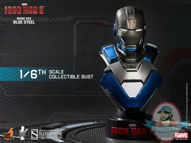 1/6 Iron Man Iron Man 3 Iron Man Mark 30 Blue Steel Bust Hot Toys
