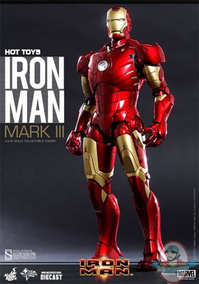 1/6 Scale Iron Man Mark III Diecast Action Figure by Hot Toys