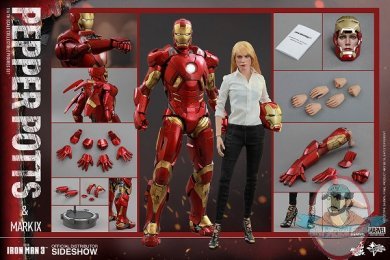 1/6 Scale Iron Man 3 Pepper Potts and Mark IX Set of 2 by Hot Toys